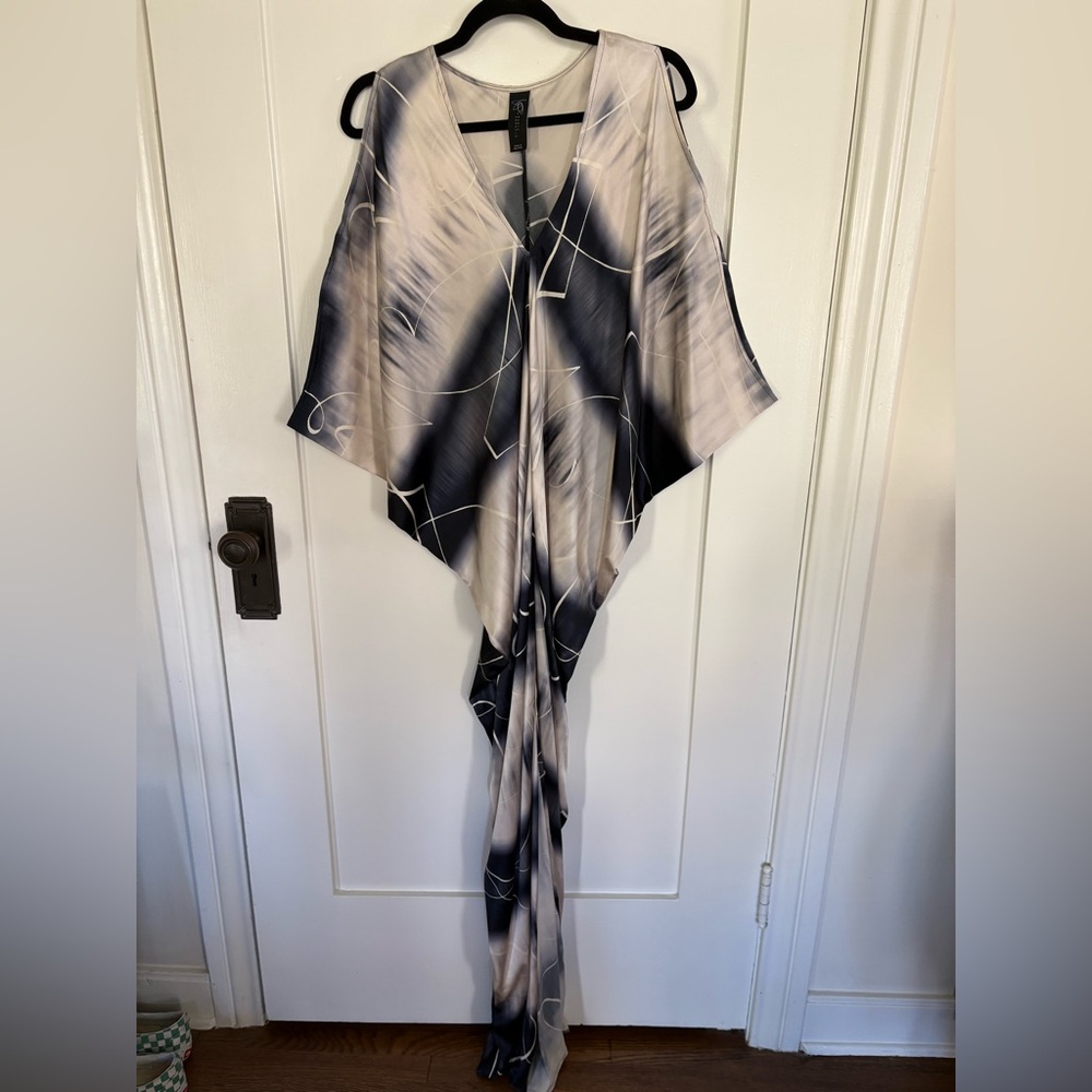 Zero + Maria Cornejo Asymetrical Draped Maxi Dress